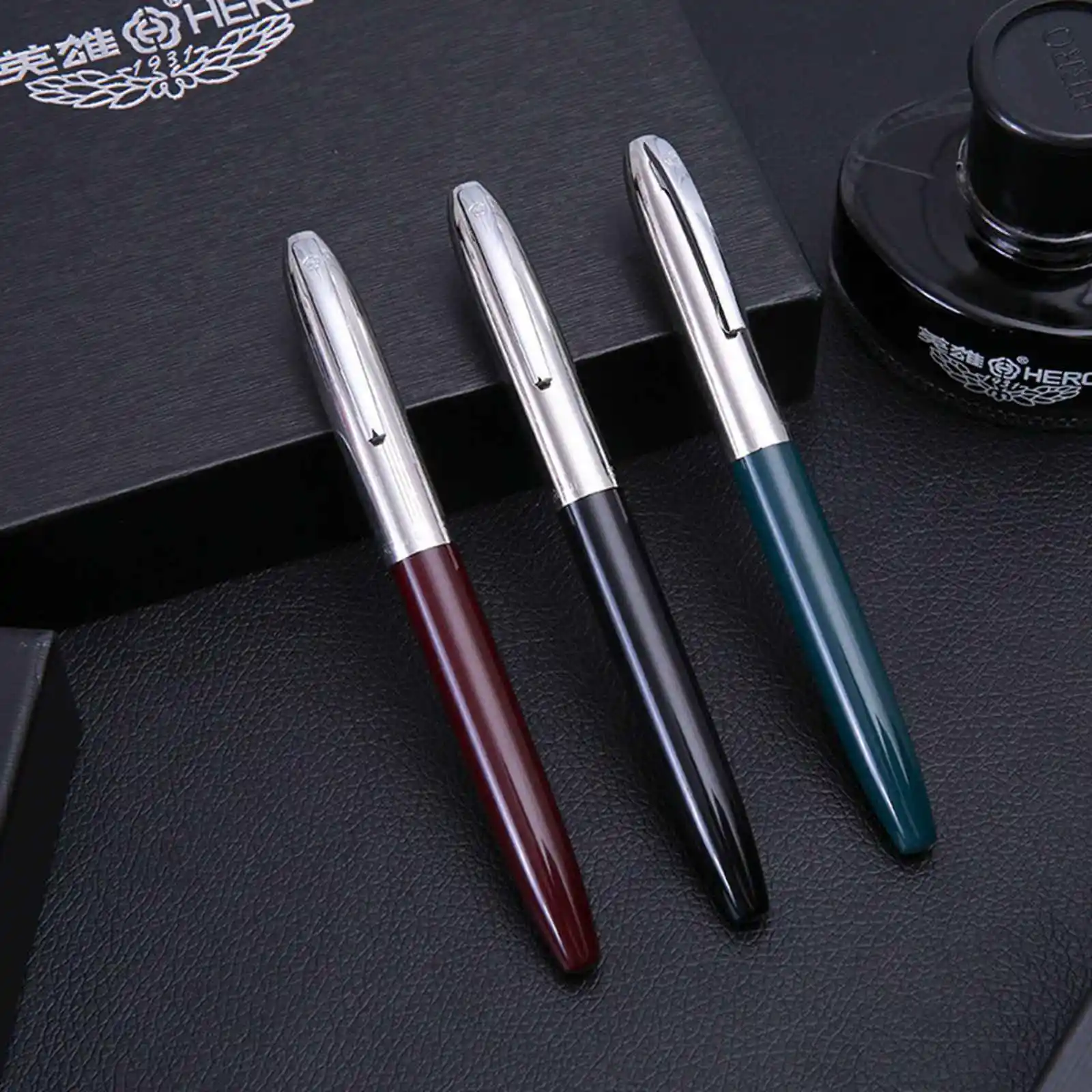 

1Pc Hero 565 Big Size Black burgundy Green Fine Hooded Nib Fountain Pen steel Cap Ink Pen Stationery Office school supplies gift