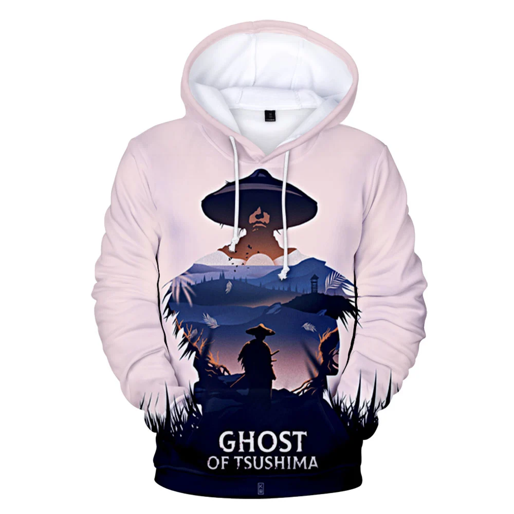 

Popular Ghost Of Tsushima Hoodie 3D Print Long Sleeve Sweatshirts Men / Women Hoodies Streetwear Cosplay Game Pullover Coats