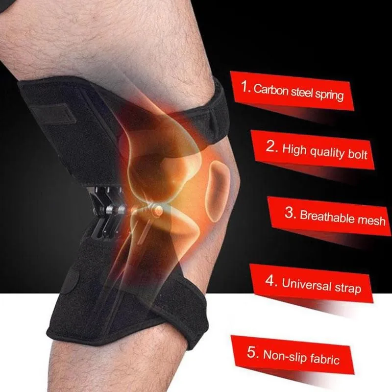 

Non-slip Joint Support Knee Pads Knee Patella Strap Spring Booster Tendon Lift Force Band Brace Pad Knee Power Breathable J3T3