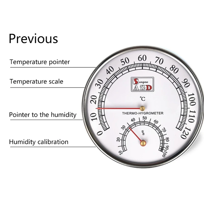 

4.92 Inch Round Thermometer Smart Indoor Outdoor Hygrometer for Greenhouse