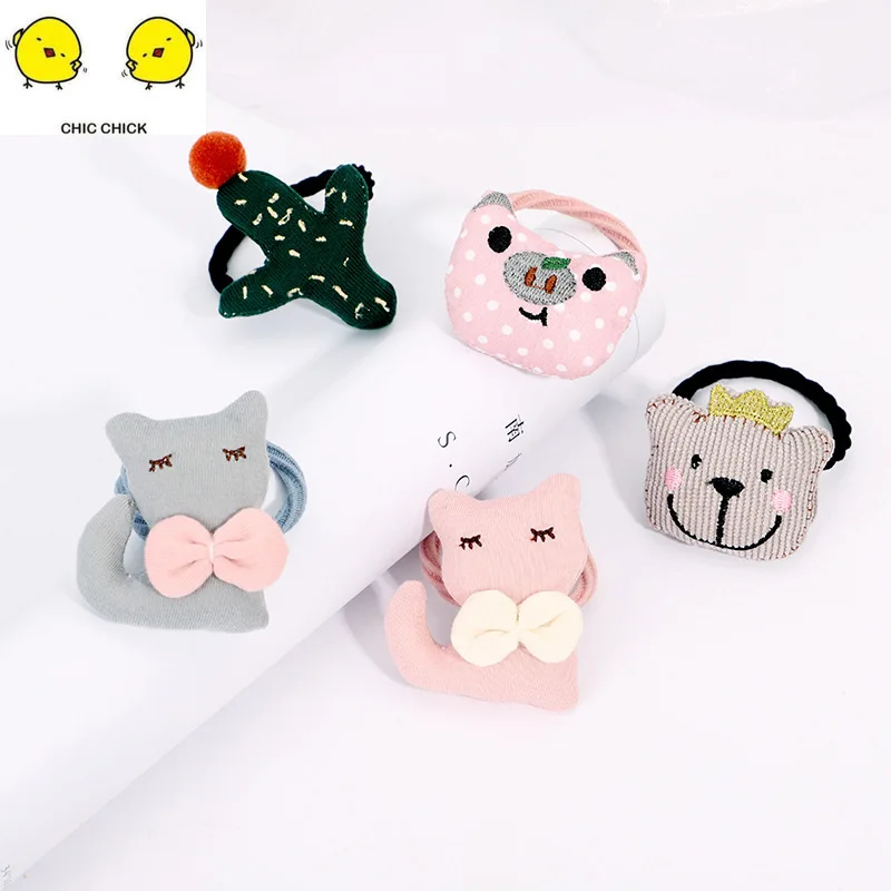 Новые Красочные базовые эластичные волосы группы детей веревки для волос