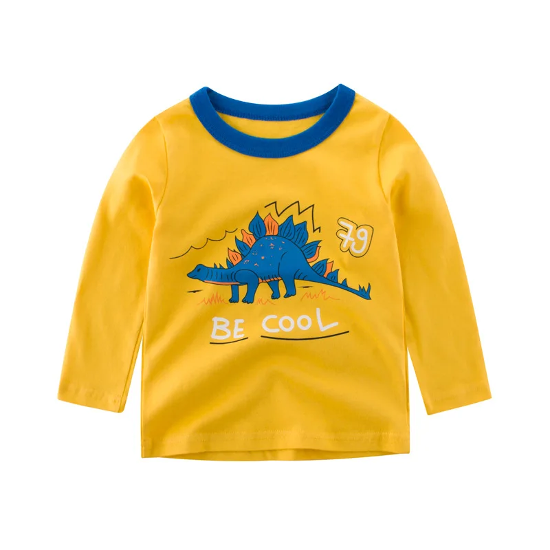 

Kids Girls Boys T-Shirts 100% Cotton Dinosaus Cartoon Children Clothes 2 3 4 5 6 7 8 Years Kids Long Sleeve Spring Clothing