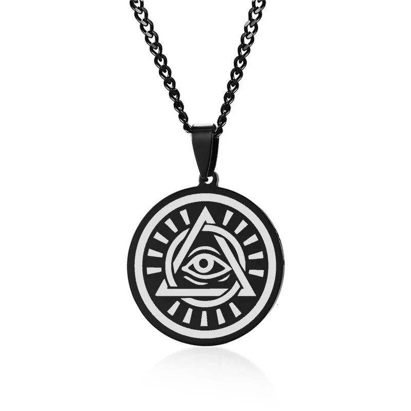 The One Eye Of God All Seeing Men's Necklace Pendant Protection Jewelry Free 24inch Chain