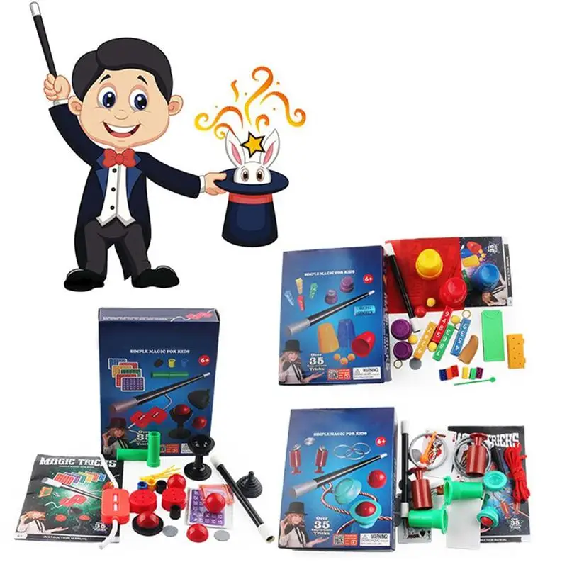 

Puzzle Simple Magic Prop Beginners Magic Kit Set For Kids Exciting Magician Tricks Performance Show With Instruction Manual