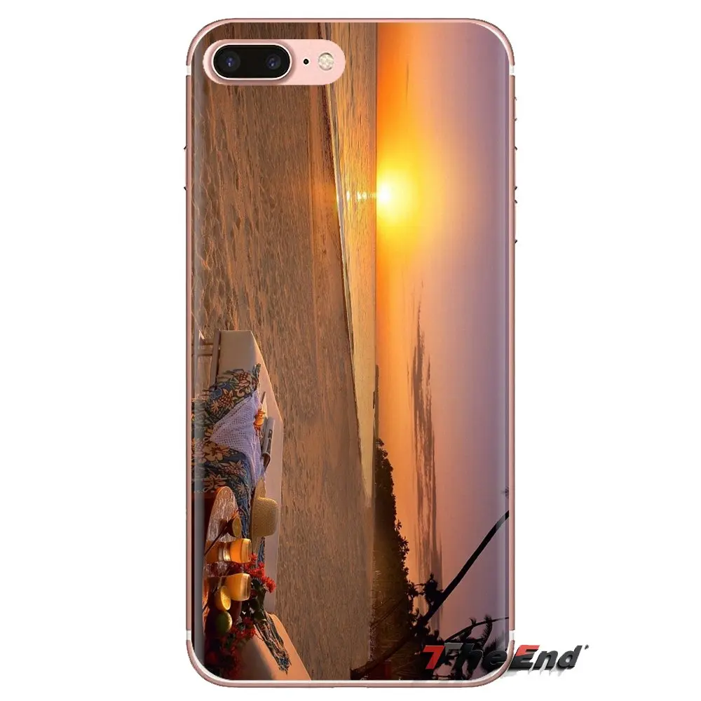 For Huawei Mate Honor 4C 5C 5X 6X 7 7A 7C 8 9 10 8C 8X 20 Lite Pro Transparent Soft Shell Covers Tropical Beach Sea Sunset Print |
