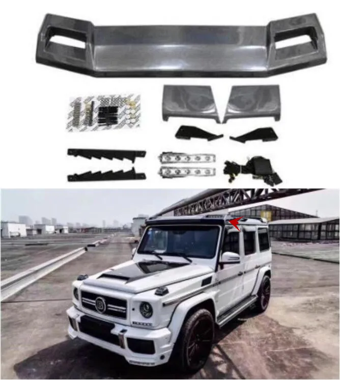 W463 ABS углеродного волокна автомобиль передний крыш крылатых багажник выступ