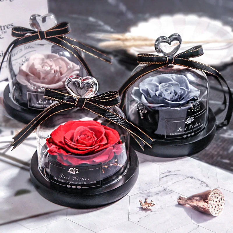

Eternal Rose With Glass Cover Beauty Romantic Rose Valentine's Gifts Christmas Gift Holiday Gifts