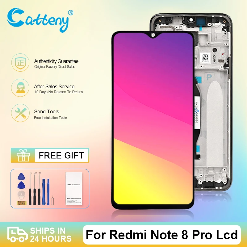 

Дисплей для Xiaomi Redmi Note 8 Pro, 6,53 дюйма, сенсорный ЖК-экран, стекло, дигитайзер в сборе, замена, бесплатная доставка