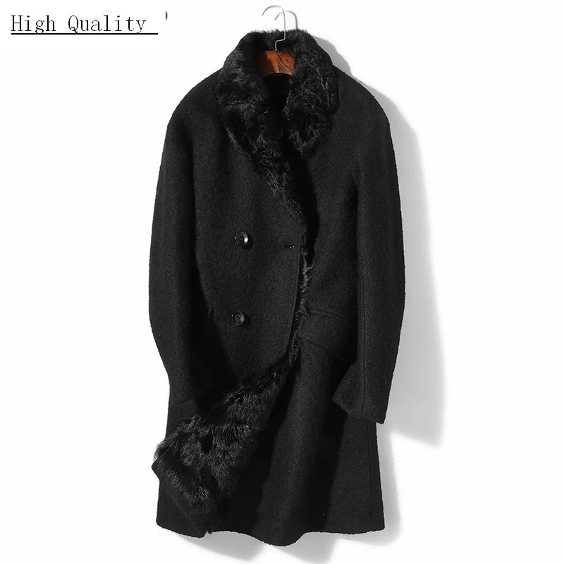 

Real Fur Coat Men Winter Clothes 2020 Korean Long 100% Wool Fur Liner Jackets Man Streetwear Fashion Fur Overcoat 8370B