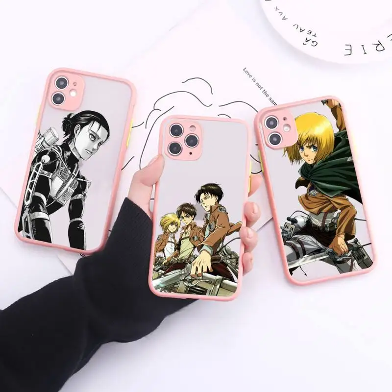 

Armin Arlert Attack on Titan Simple Matte Bumper Phone Case For iphone12 11 Pro Max X XS Max XR 7 8 Plus 12mini Shockproof Cover