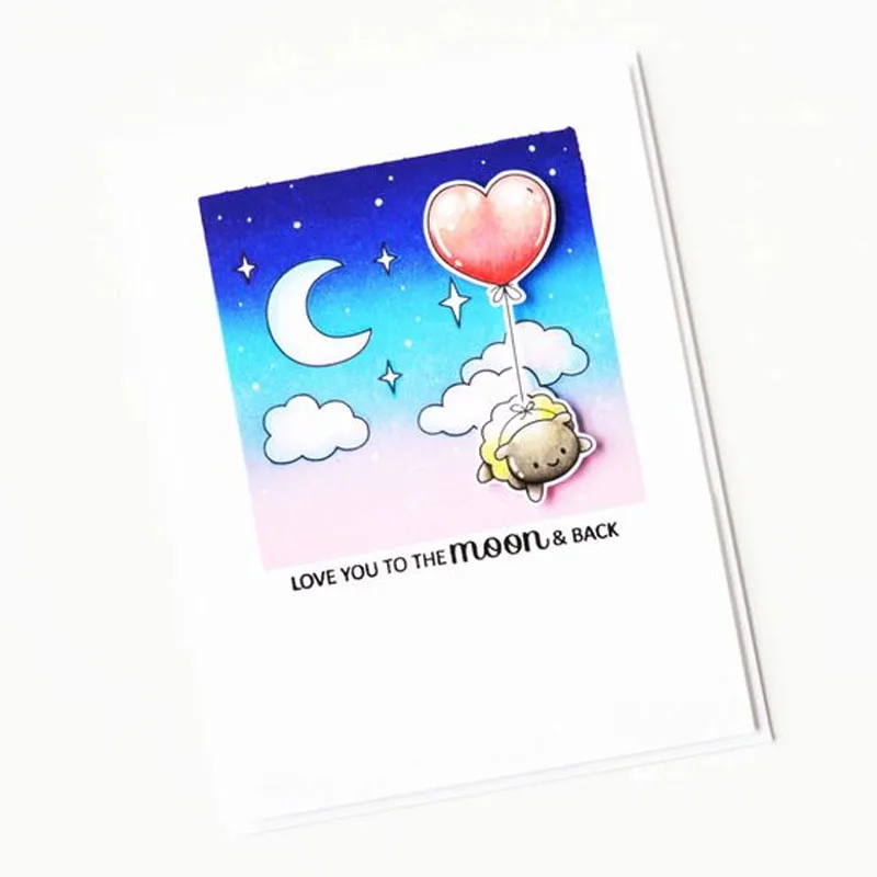 Симпатичные животные отправляют обнимания и радуги высечки + прозрачный штамп