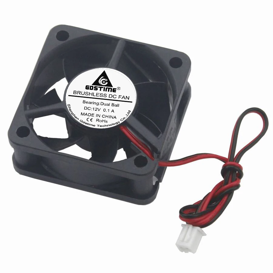 2 pieces set Gdstime DC 12V 2Pin 5cm 50mm x 20mm 5020 Ball Bearing Heatsink Cooling Cooler Fan | Компьютеры и офис
