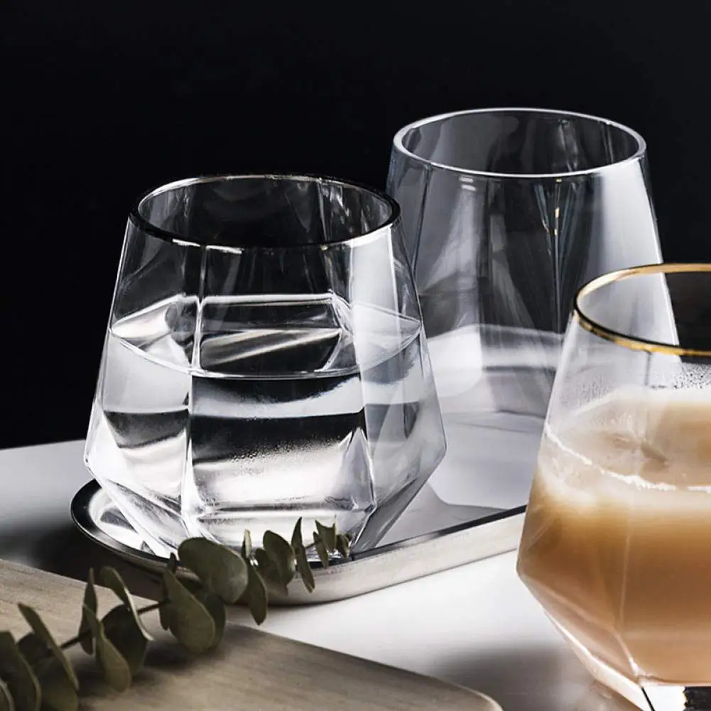 Стеклянная кружка для виски с геометрическим рисунком стеклянная со стразами