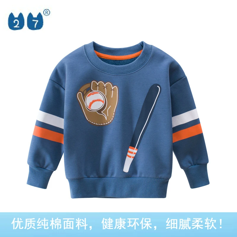 

2021 autumn spring new Korean Cartoon Sports Hoodie with Cashmere Boy Hoodie cartoon print velet children top kids sweater