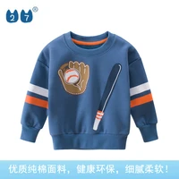 2021 autumn spring new korean cartoon sports hoodie with cashmere boy hoodie cartoon print velet children top kids sweater
