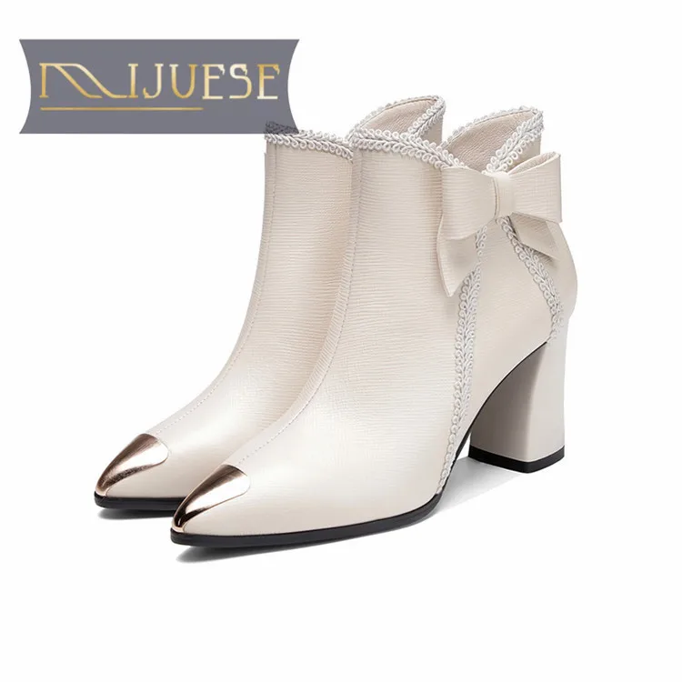 Женские ботильоны из коровьей кожи с острым носком размеры 34-42 | Обувь