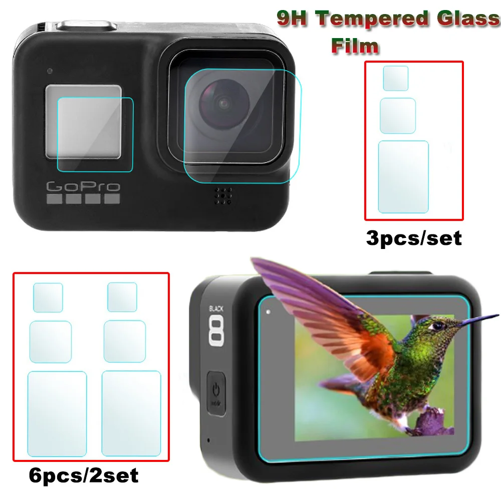 Закаленное стекло JINSERTA 9H для защиты экрана Gopro Hero 8 Спортивная зеркальная