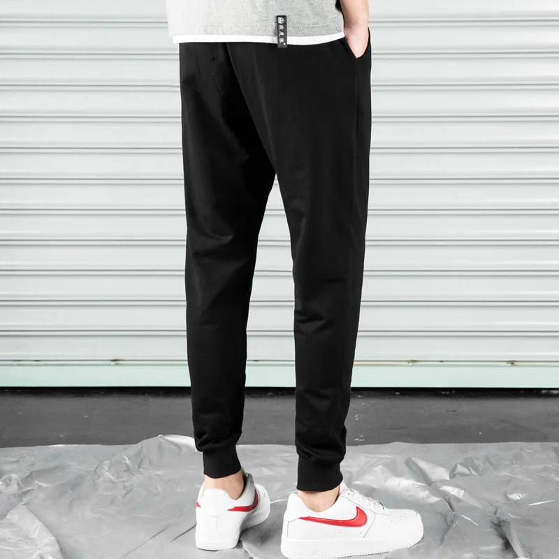

2020 men's cotton knitting leisure beam foot trousers teenagers nine minutes of pants