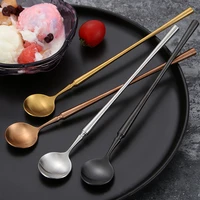 long handle stainless steel coffee spoon ice cream scoop xiaoman waist teaspoons coffeeware kitchen beautiful tableware