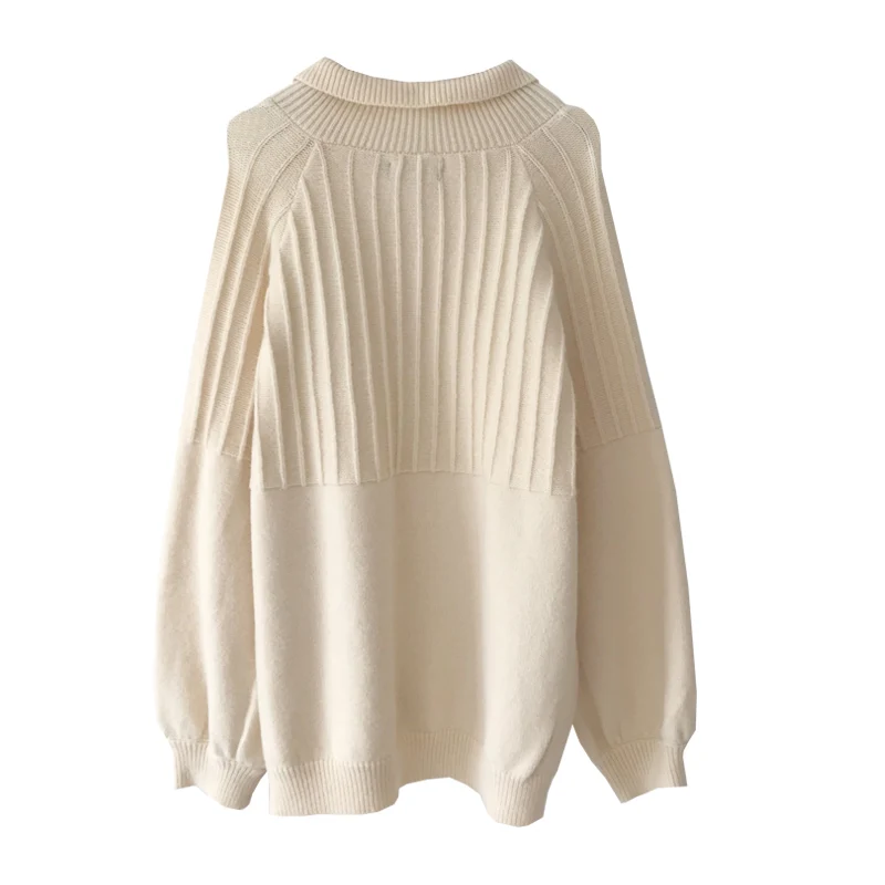 

Autumn And Winter Loose Knitwear Preppy Style Sweet Solid Color Sweaters Bandage Pullovers Tops