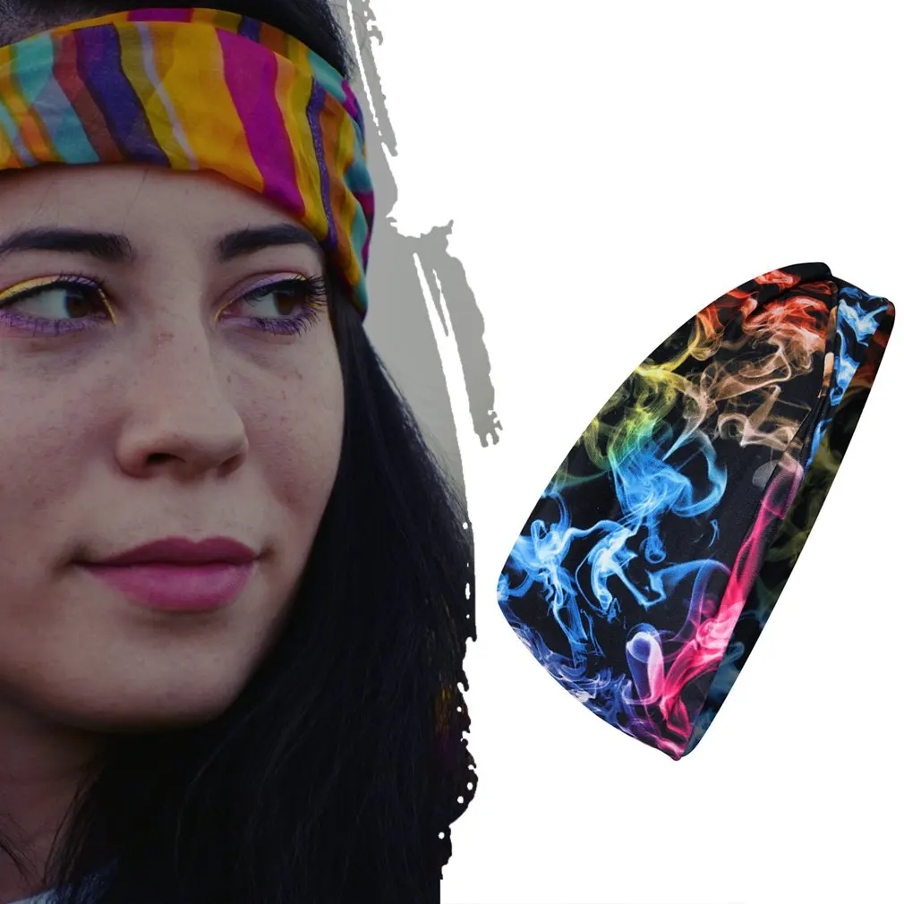 

1 Pcs Digital Printing Women Fashion Headband Tide Sports Yoga Fitness Sweat-Absorbent Turban Headband