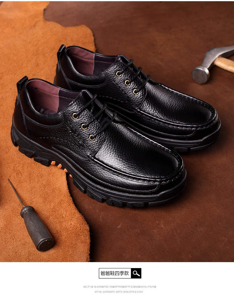 

2020 Men's Genuine Leather Shoes Head Leather Soft Anti-slip Rubber Loafers Shoes Man Real Leather Business casual men's shoes