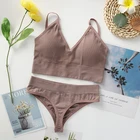 Комплект женского нижнего белья SALAPOR, соблазнительные стринги и бра, комплект спортивного нижнего белья без косточек, удобный однотонный комплект с бюстгальтером с мягкими чашечками и трусиками