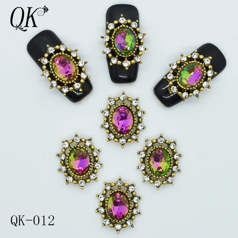 QK-012 10 шт./лот сплав гвозди очарование хрустальные бриллианты СТРАЗА под камень дизайн ногтей украшения ювелирные изделия аксессуары Стразы Новое поступление - Цвет: QK-012