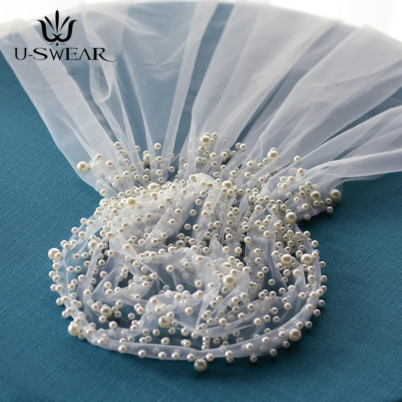 Красивый головной убор для невесты жемчужные аксессуары волос фата ручной