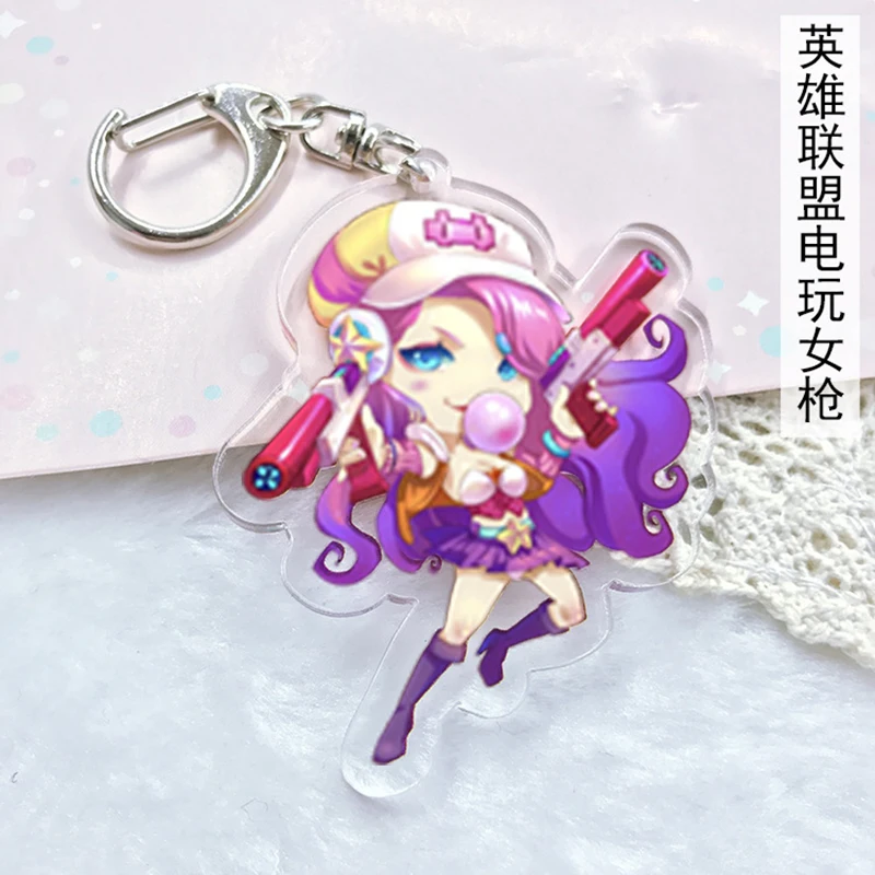 6 видов игры Лига Легенд акриловый брелок милые ювелирные аксессуары кулоны Chaveiro