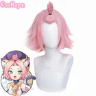 Женский термостойкий парик Diona для косплея геншина Impact, с короткими волосами, 32 см, Рождественский розовый из аниме для косплея, искусственные волосы