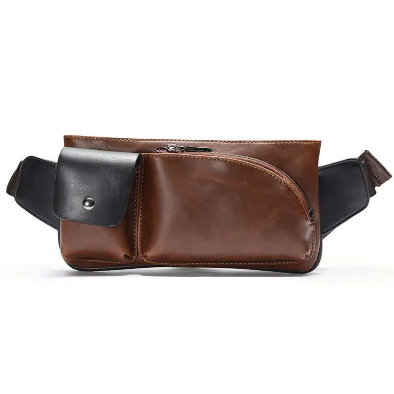 

Men Bag Classic Retro Leather Crazy Horse Bag Fashion Casual Waistbag Fitness Sports Chest Bag Shoulder Messenger Bag Crossbody