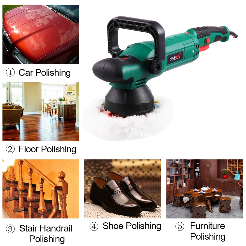 

900W 6'' Inches Polishing Pad Variable Speed Electric Dual Action Shock and Polishing Machine Car Polisher Cleaner