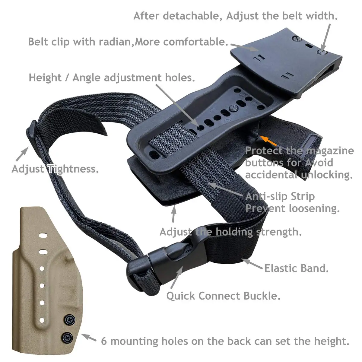 Чехол для пистолета P365 Holster OWB Kydex Sig Sauer / SAS чехол Holster-1 5-2 дюймовый Зажим ремня с