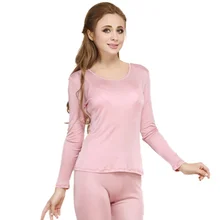 FAKUNTN – ensemble Long Johns en soie véritable pour femmes, vêtements chauds, sous vêtements thermiques, Body féminin  (2)