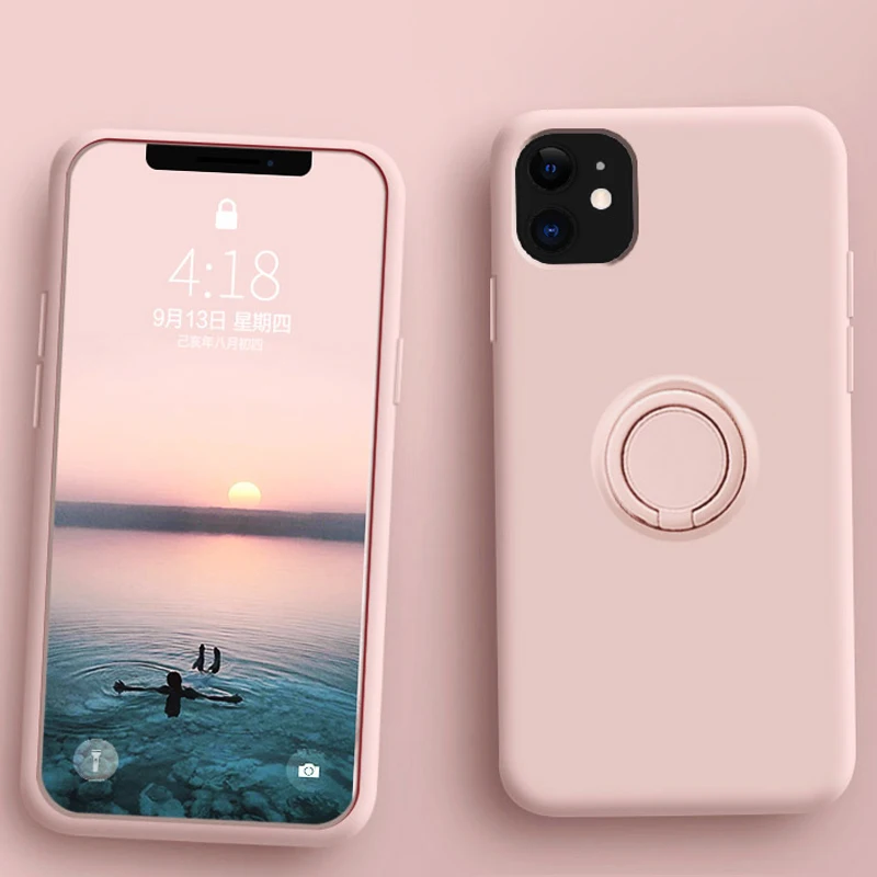 Роскошный мягкий жидкий силиконовый чехол для iPhone 11 Pro Max XS X 7 8 6 S XR подставка