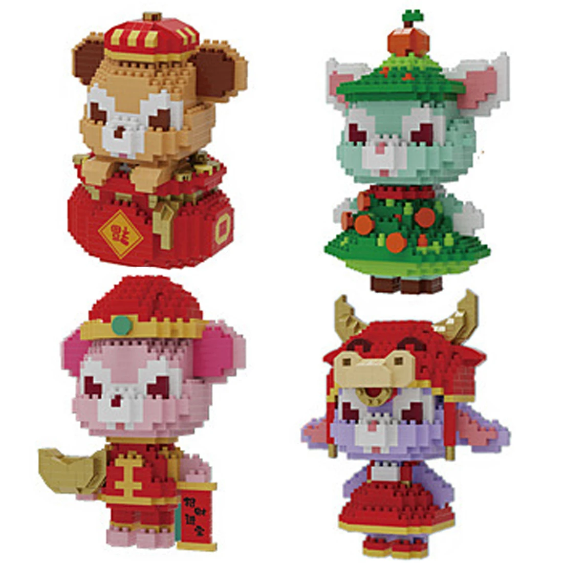 

hot china new year figures Gelatoni cat stellalou rabbit Duffy bear ShellieMay bricks model mini micro diamond blocks toys gift