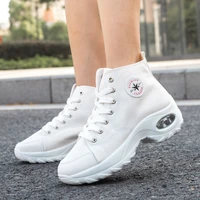 women platform shoes black sneakers canvas solid high top vulcanized shoes fashion large size lightweight off white canvas shoes