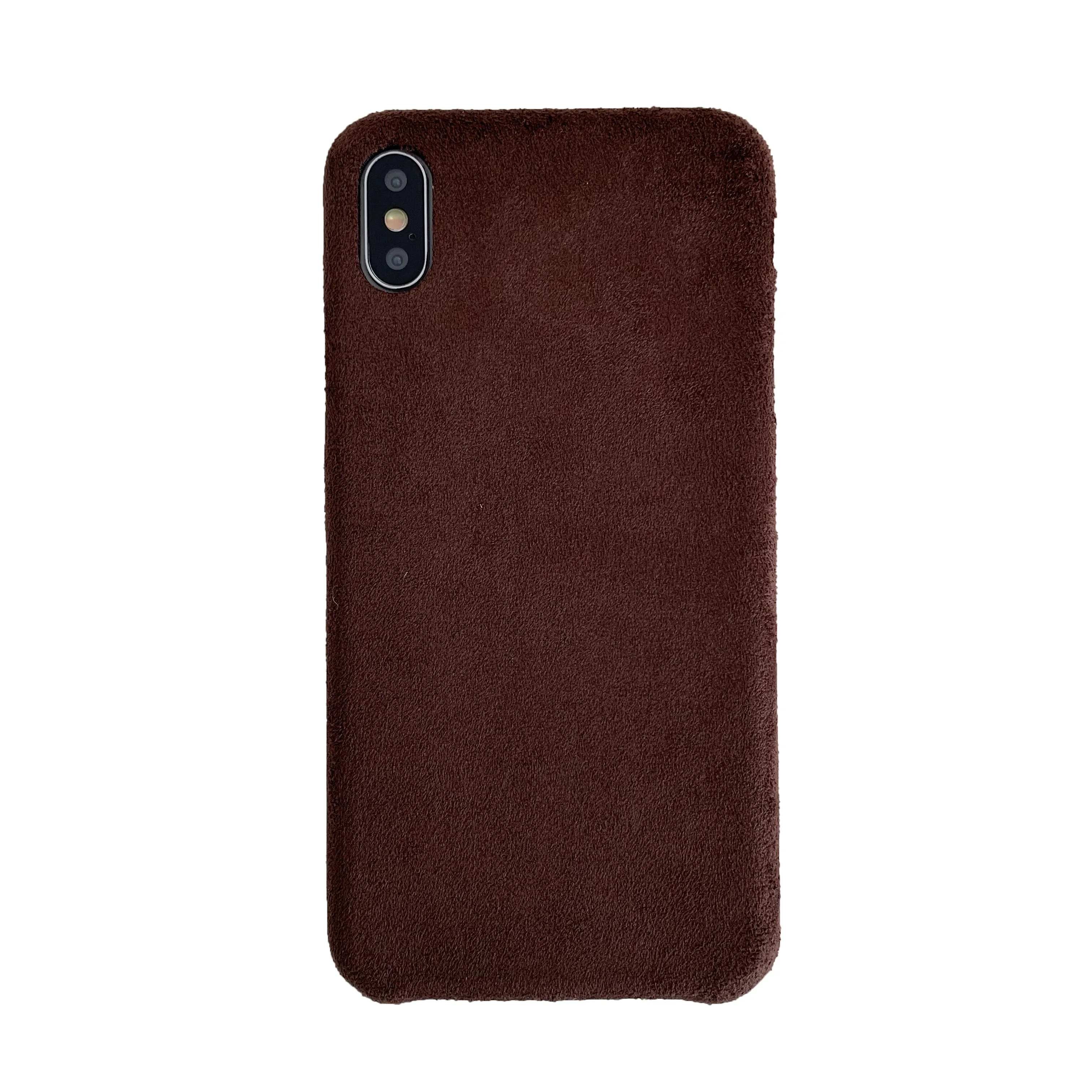 Бархатный зеленый тканевый чехол для телефона для iPhone 11 Pro Max XR X XS MAX мягкая ткань для вина роскошный чехол s для iPhone 6 6s 7 8 Plus чехол - Цвет: Коричневый