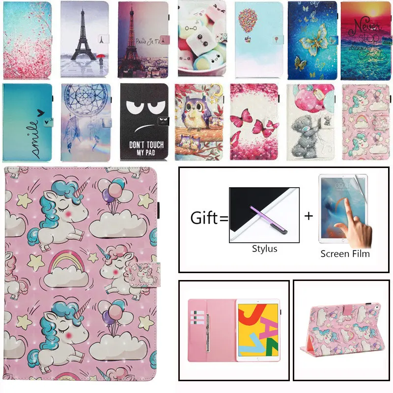 

Чехол для iPad 10,2, 2019, умный чехол для Apple iPad 7th, A2200, A2232, чехол с подставкой, чехол с рисунком единорога совы
