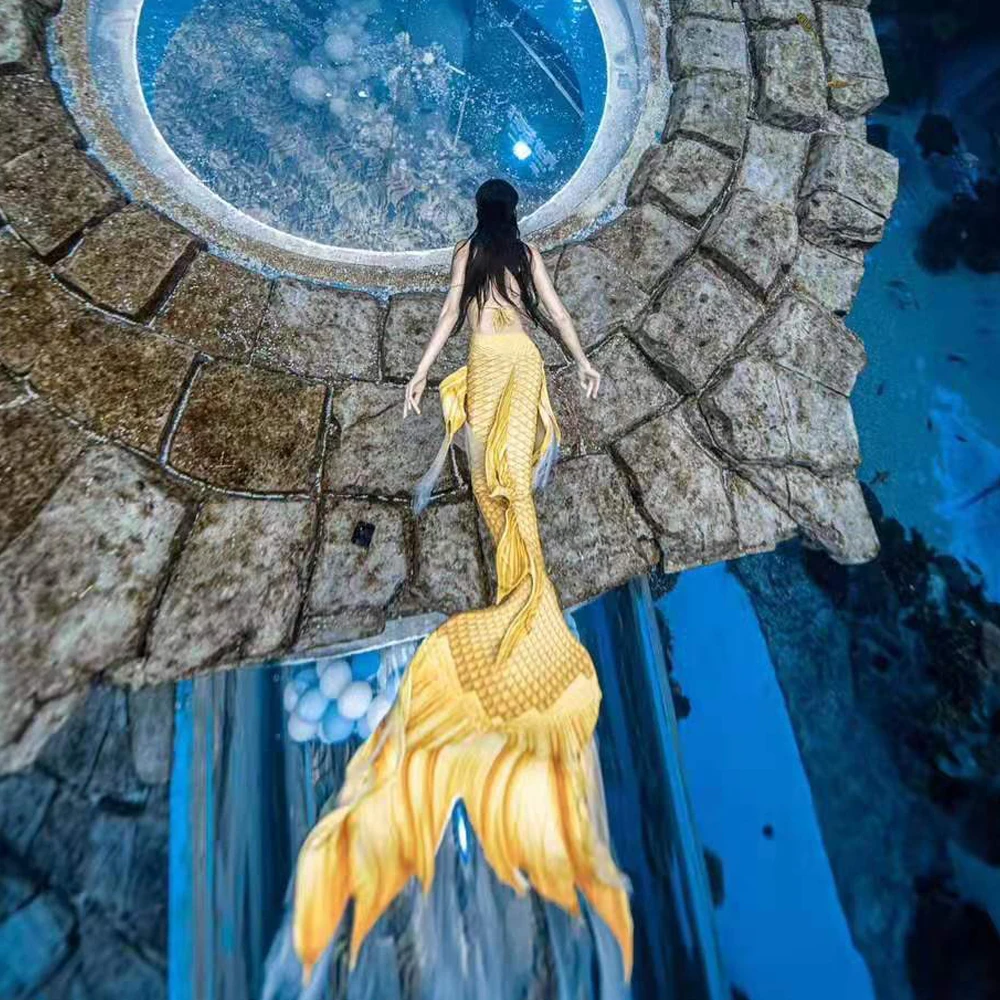 Новый стиль Русалка супер длинные купальник рыбий хвост + бюстгальтер русалки