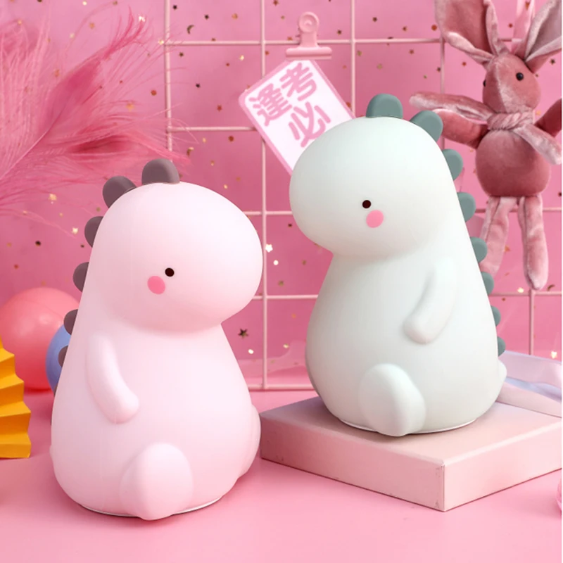 Ночной светильник в виде динозавра меняющий цвет заряжаемая прикроватная