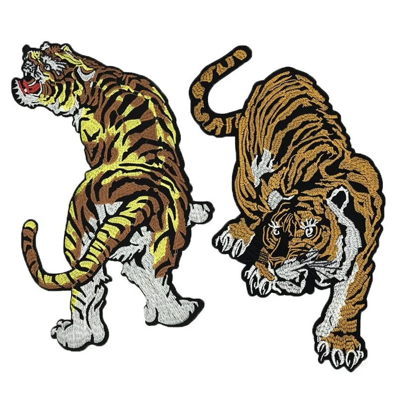 

10 шт./лот большая золотая вышивка тигр нашивка для животных украшение одежды Швейные аксессуары «сделай сам» железная теплопередающая аппл...