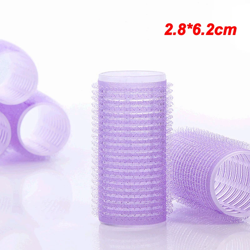 

12pcs/set 28mm Self Grip Holding Hair Rollers Hairdressing Curlers Sticky Cling Air Bang Rods Wave Fluffy Self-adhesive 1535