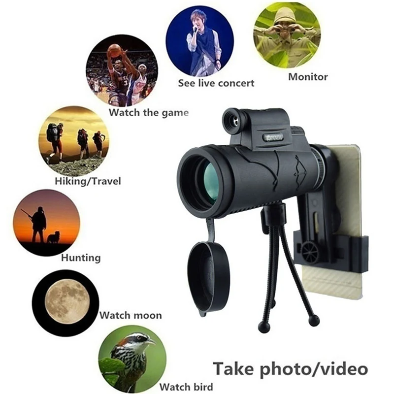 Очки для просмотра Монокуляр телескоп освещение оптика 12× ABS практичные