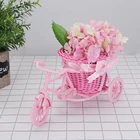 Корзина для хранения в виде велосипеда из ротанга, подставка ваза для цветов и растений, органайзер для велосипеда, цветочная корзина, украшение для свадебной вечеринки