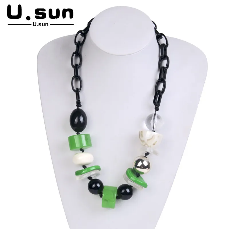 Резиновые Акриловые Длинные ожерелья с подвесками Женские винтажные Подвески