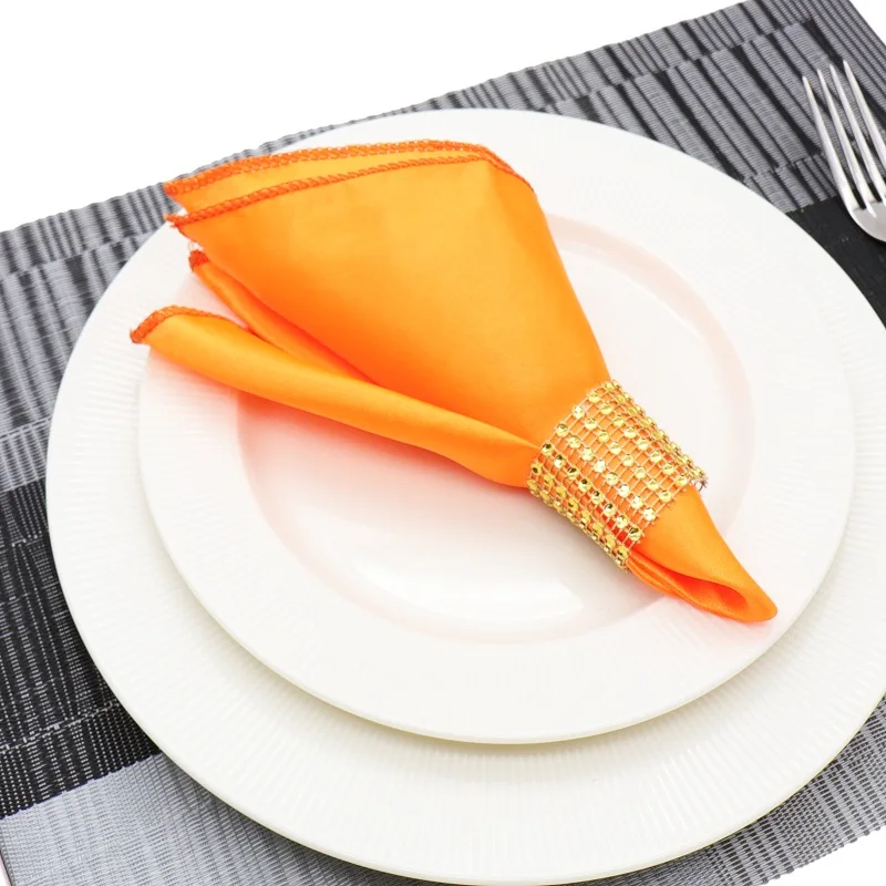 Coral Orange 50 шт./лот салфетка для стола 30 см квадратный атласный тканевый Карманный платок ткань для свадебного украшения события вечерние товары для дома в отеле - Цвет: Coral Orange