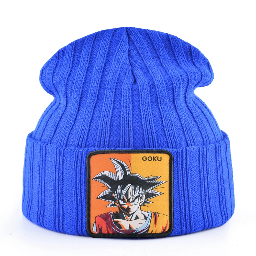 Модная Зимняя Шапка-бини с драконом для мужчин, вязаные шапки GOKU, мужские шапки с вышивкой, теплые шапки, женские шапки в стиле хип-хоп