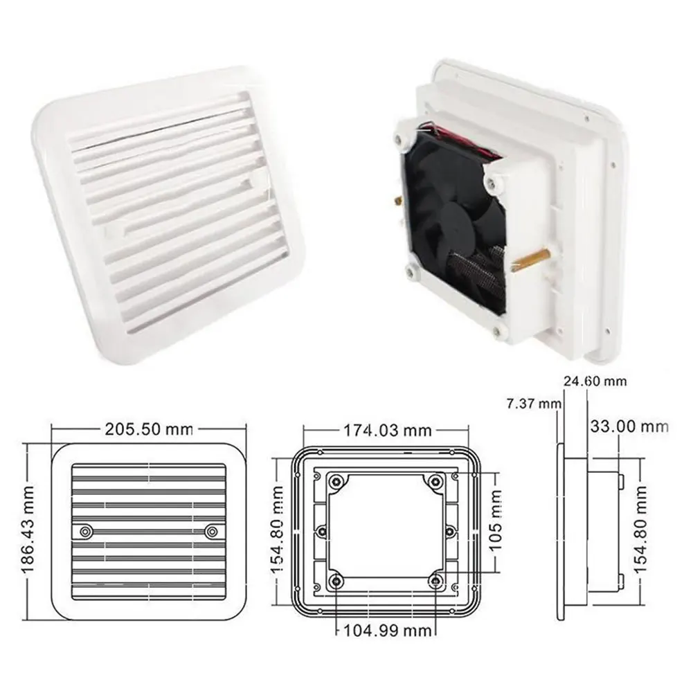 

12 В 4 Вт вентиляционное отверстие холодильника с вентилятором для RV Прицепа автофургона боковой воздух сильный ветер выхлоп автомобильные ...